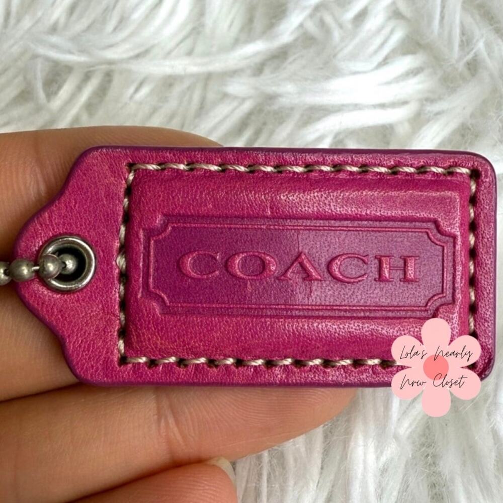 1.5" Coach Pink Fob Bag Charm Hang tag Hangtag